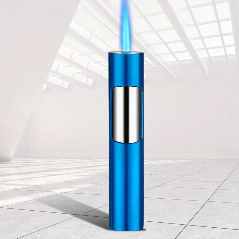 Cool Torch Lighter Windproof Blue Jet Flame Mini Portable Refillable Butane Adjustable Flame Gift for Candles Men's Gift
