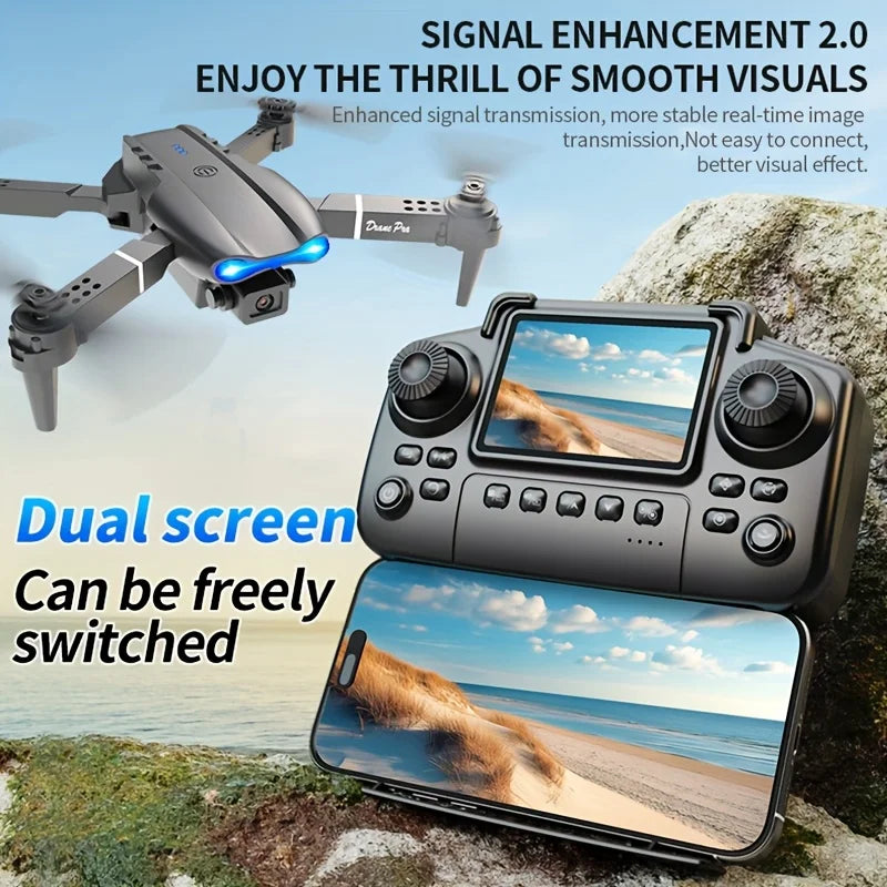 The Upgraded 2026 E99PRO MAX Drone Features Dual 8K Cameras, In-Screen Remote Control, Two Batteries, One-Key Return-to-Home, A Foldable Design, USB Charging, Wi-Fi Connectivity, and Flight Gaming Capabilities. This Drone Is Suitable for Beginners and Mak