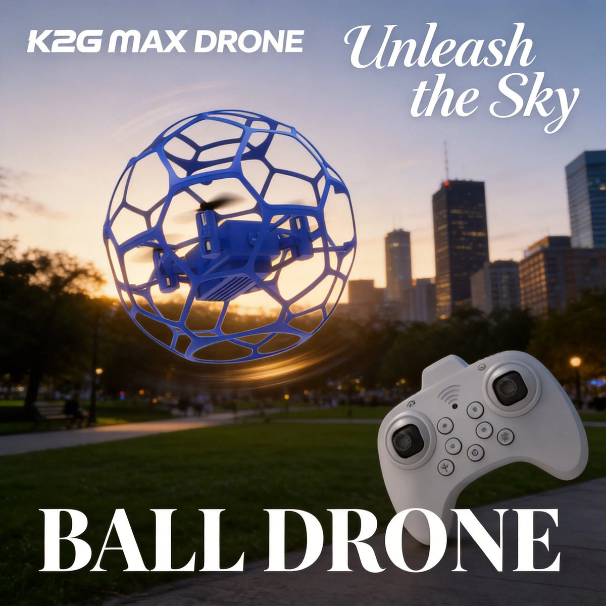 Football remote control drone with spherical protective cover, impact-resistant, drop-resistant, easy to play, tumbling, one-button takeoff, suitable for indoor/outdoor use, a great gift for football events.