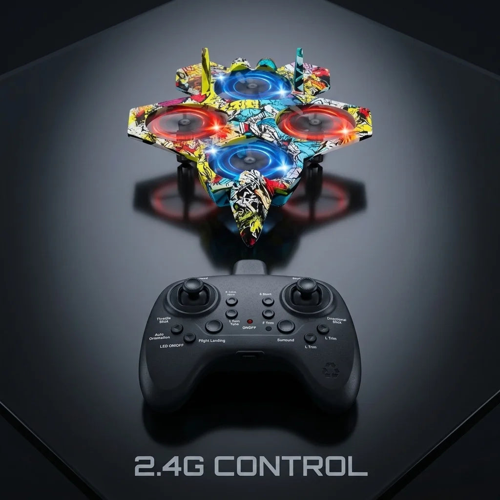 Toy Remote Control Plane One-Touch Takeoff Easy Operation Stable Flight High-Quality Materials Colorful Lights