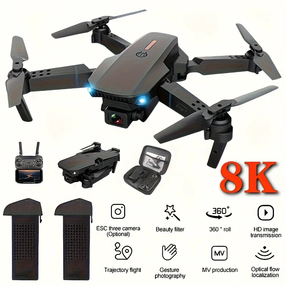 The Upgraded 2026 E99PRO MAX Drone Features Dual 8K Cameras, In-Screen Remote Control, Two Batteries, One-Key Return-to-Home, A Foldable Design, USB Charging, Wi-Fi Connectivity, and Flight Gaming Capabilities. This Drone Is Suitable for Beginners and Mak