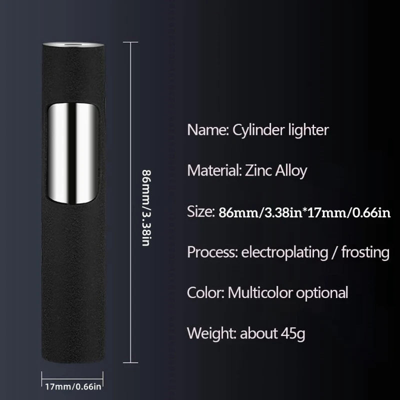 Cool Torch Lighter Windproof Blue Jet Flame Mini Portable Refillable Butane Adjustable Flame Gift for Candles Men's Gift