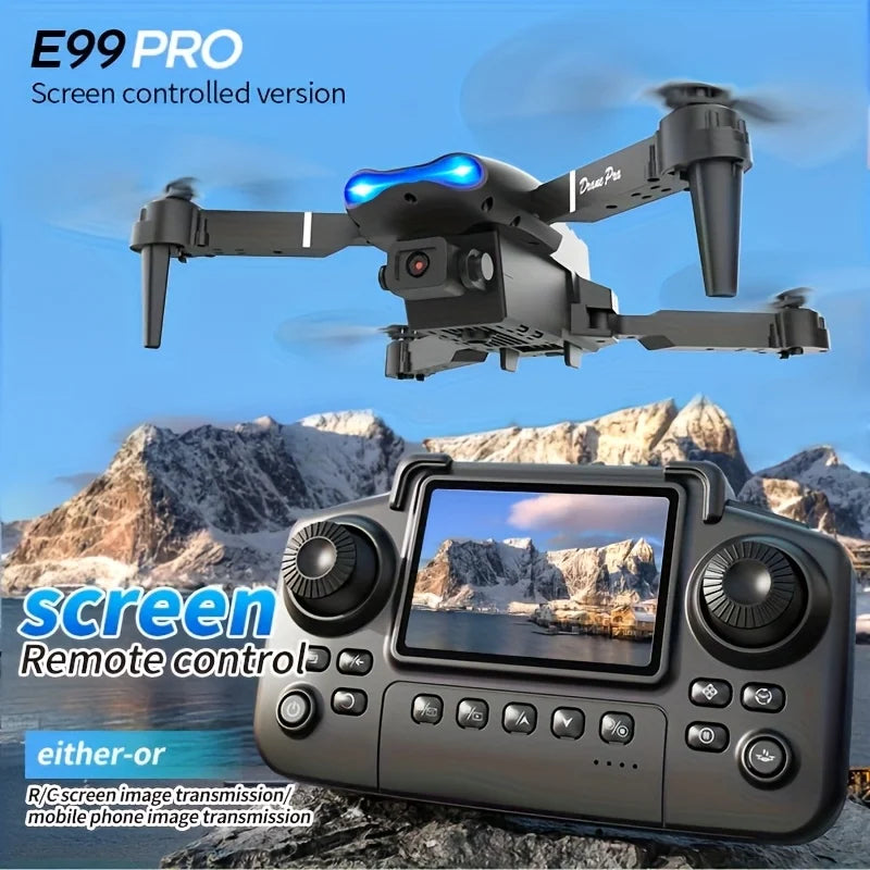 The Upgraded 2026 E99PRO MAX Drone Features Dual 8K Cameras, In-Screen Remote Control, Two Batteries, One-Key Return-to-Home, A Foldable Design, USB Charging, Wi-Fi Connectivity, and Flight Gaming Capabilities. This Drone Is Suitable for Beginners and Mak