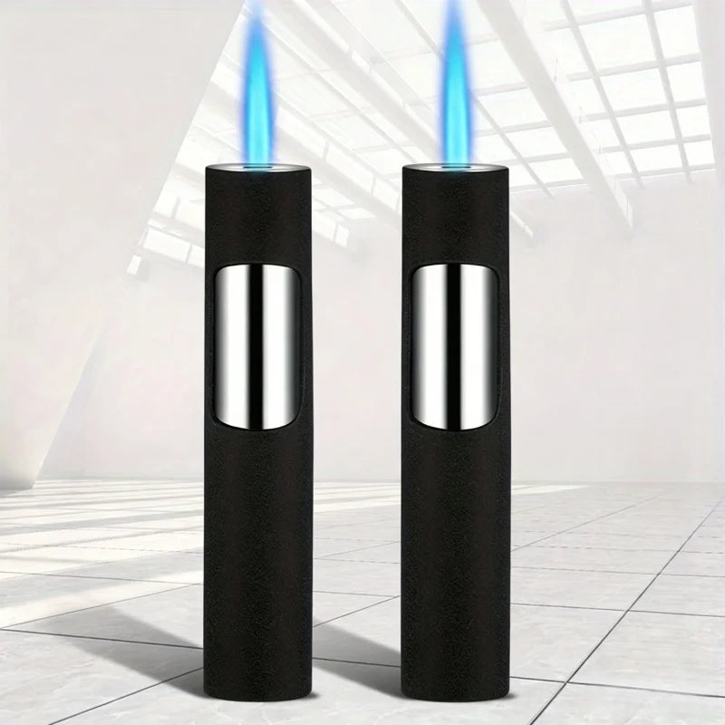 Cool Torch Lighter Windproof Blue Jet Flame Mini Portable Refillable Butane Adjustable Flame Gift for Candles Men's Gift
