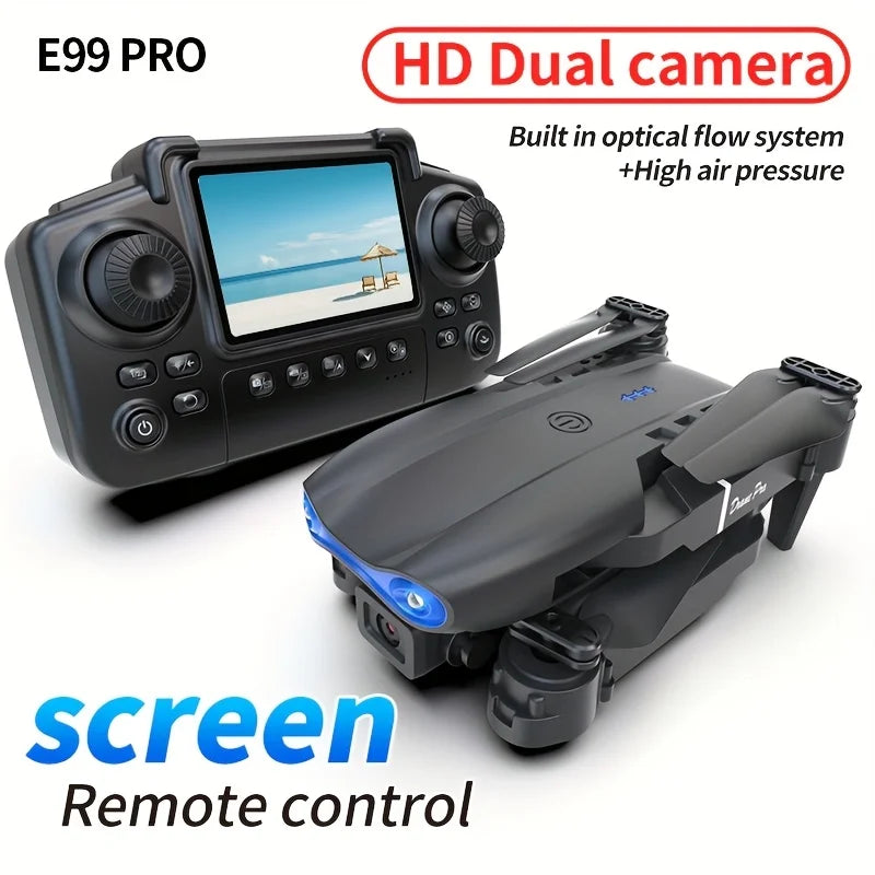 The Upgraded 2026 E99PRO MAX Drone Features Dual 8K Cameras, In-Screen Remote Control, Two Batteries, One-Key Return-to-Home, A Foldable Design, USB Charging, Wi-Fi Connectivity, and Flight Gaming Capabilities. This Drone Is Suitable for Beginners and Mak